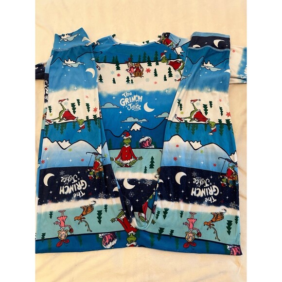 Justice The Grinch Snowscape Fair Isle Snap Front One Piece Pajamas, Size L - Picture 5 of 5